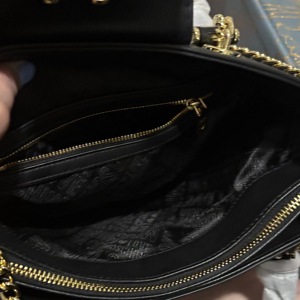 Love Moschino Black Shoulder Bag with Gold Accents - Picture 7 of 13